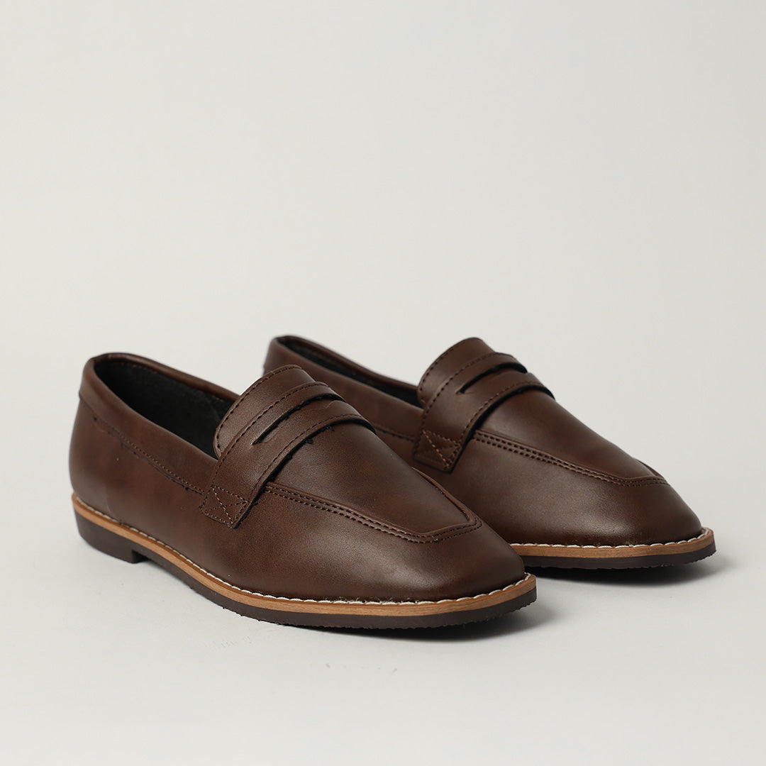 Pu Penny Loafer Shoe.Randed Outsole.