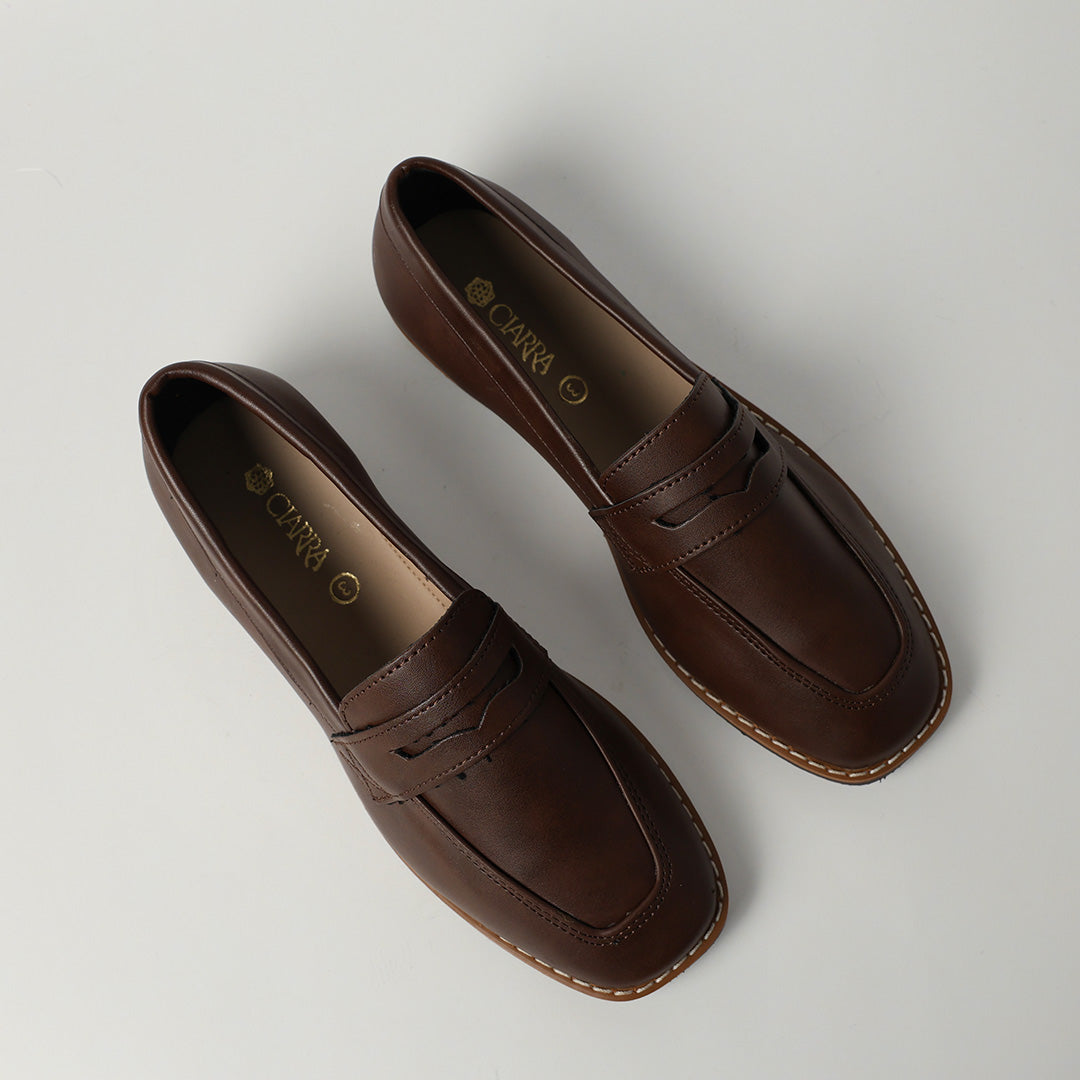 Pu Penny Loafer Shoe.Randed Outsole.