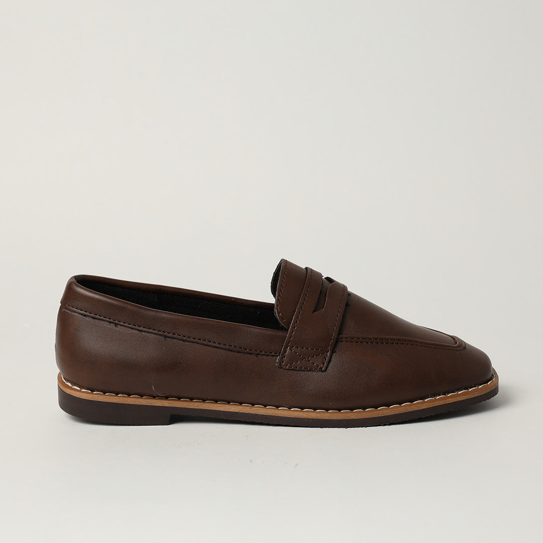 Pu Penny Loafer Shoe.Randed Outsole.
