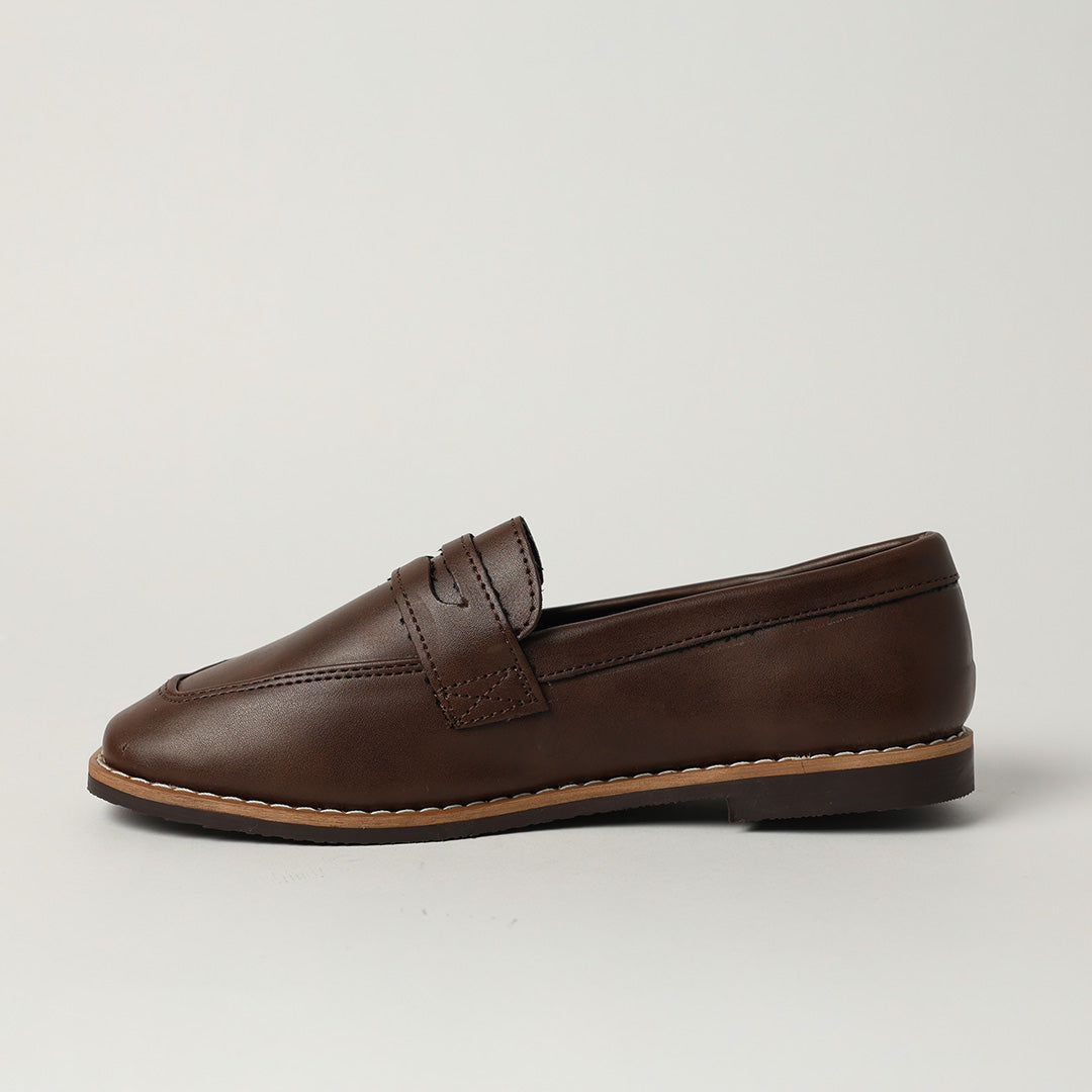 Pu Penny Loafer Shoe.Randed Outsole.
