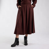 LDS PLTD PONTI SKIRT