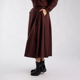 LDS PLTD PONTI SKIRT