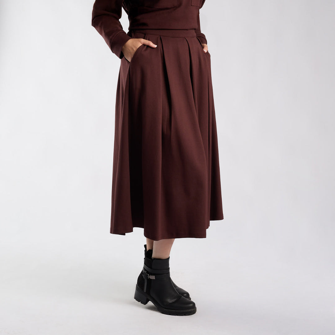 LDS PLTD PONTI SKIRT