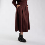 LDS PLTD PONTI SKIRT