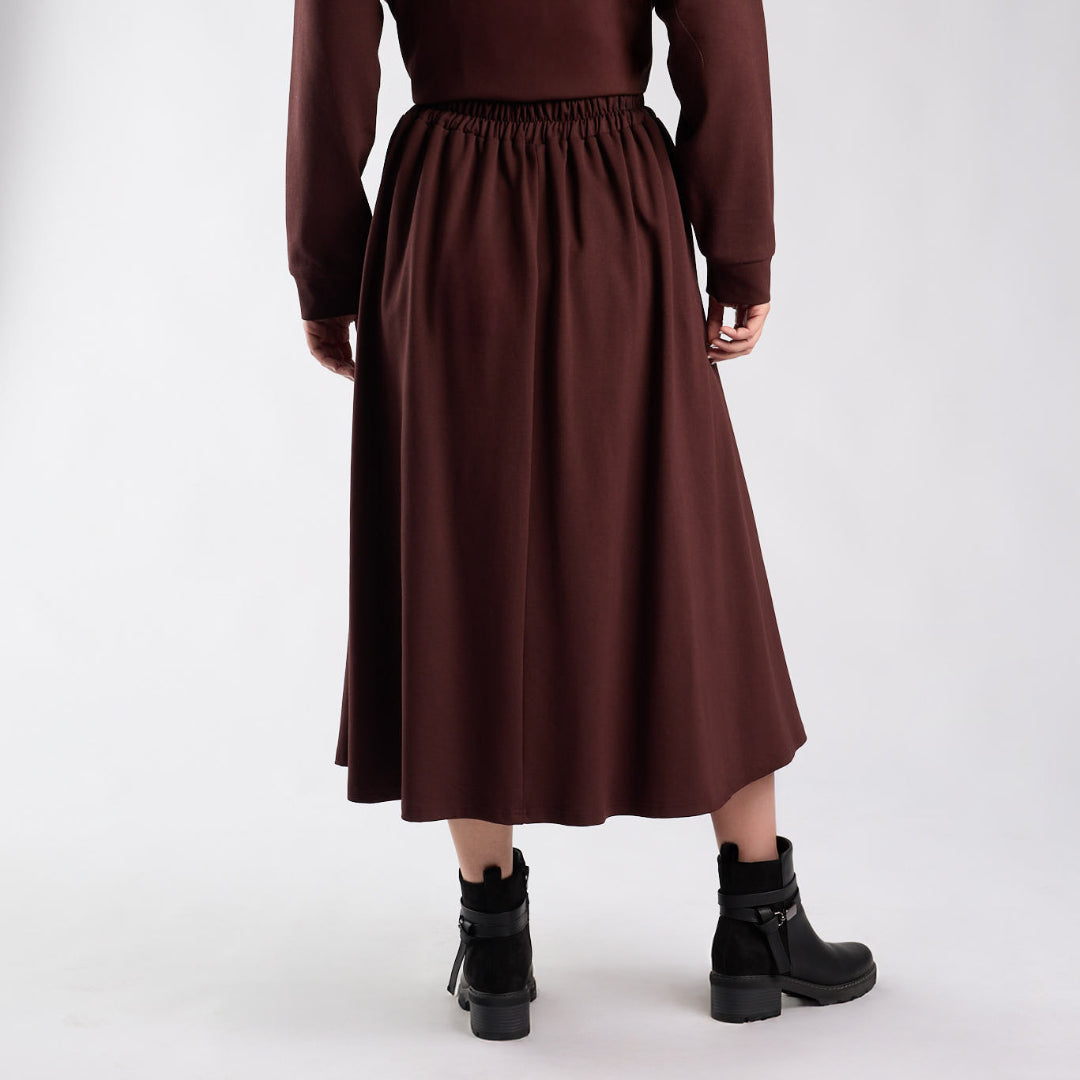 LDS PLTD PONTI SKIRT