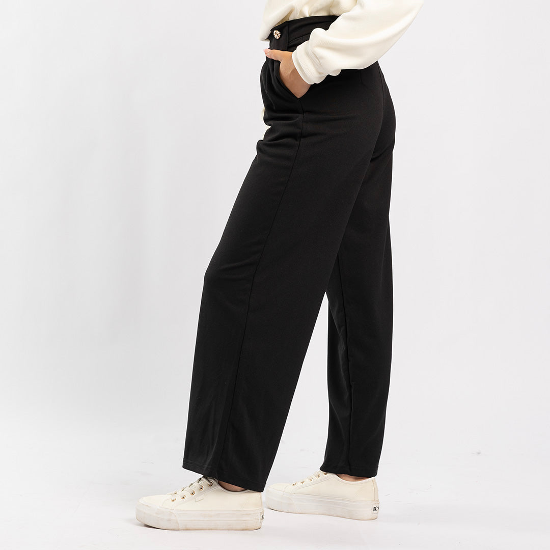BLACK WIDE LEG PANT