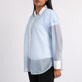 BLUE/WHITE LONG SLEEVE SHIRT