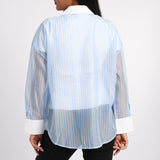 BLUE/WHITE LONG SLEEVE SHIRT