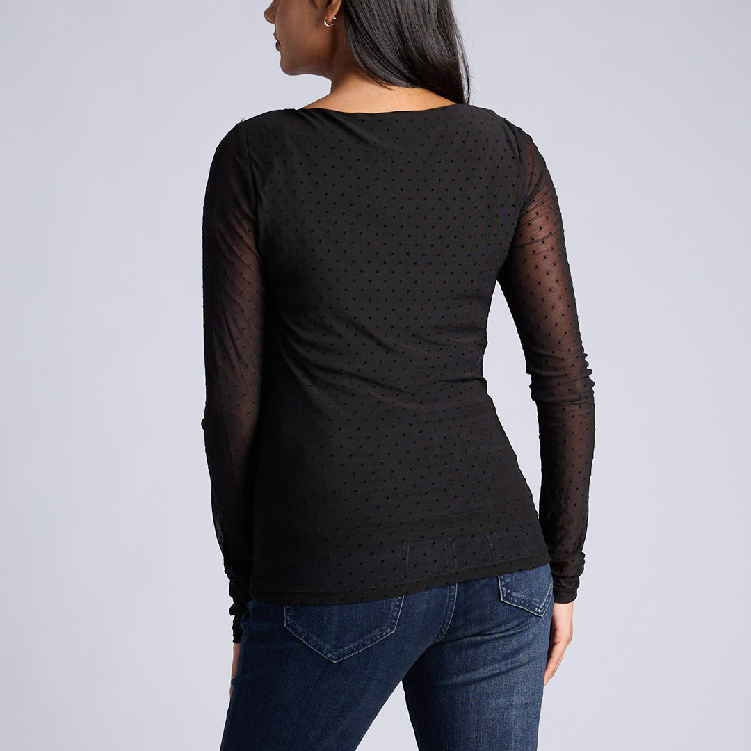 LADIES BLACK LONG SLEEVE TOP