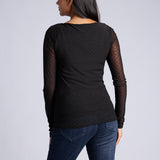 LADIES BLACK LONG SLEEVE TOP
