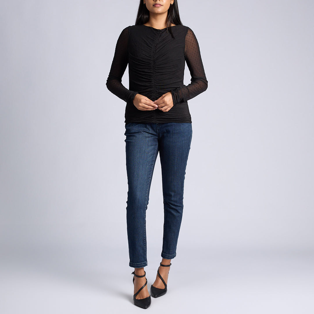 LADIES BLACK LONG SLEEVE TOP