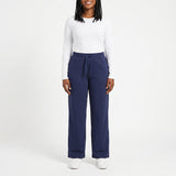 NAVY WIDE LEG PANT