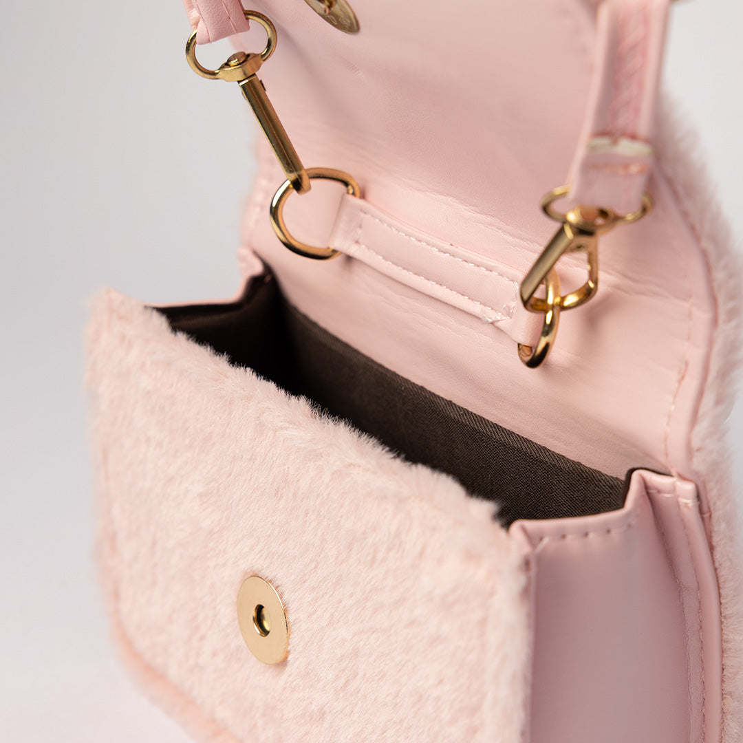 Fur Flap Bag.Bow Badges