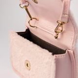 Fur Flap Bag.Bow Badges