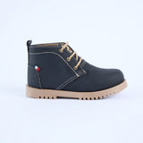 Lace Up Boot.Woven Badge.