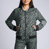 LADIES FATIGUE/BLACK PRINTED LIGHTWEIGHT JACKET