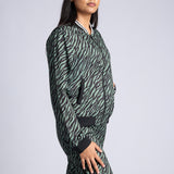 LADIES FATIGUE/BLACK PRINTED LIGHTWEIGHT JACKET