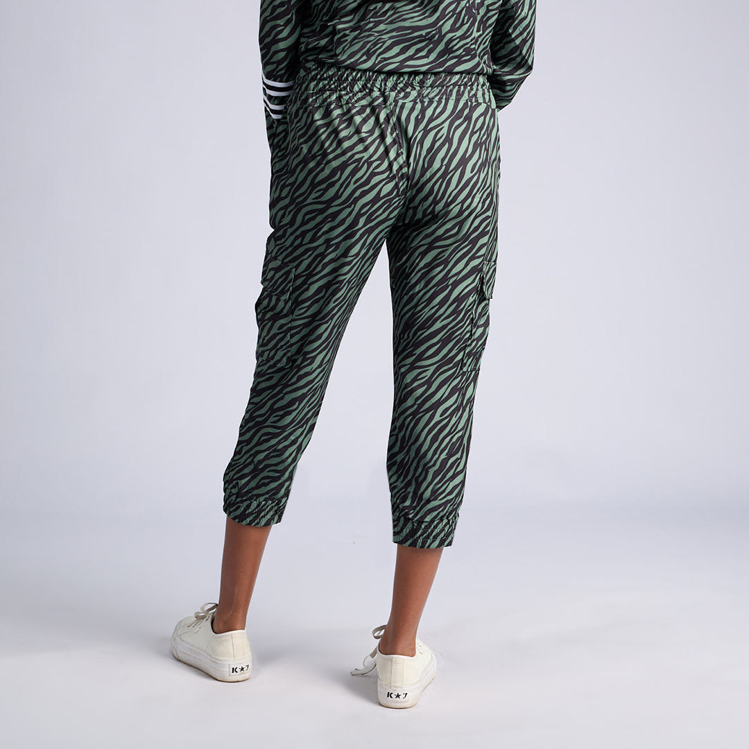 LADIES FATIGUE/BLACK PRINTED CARGO JOGGER