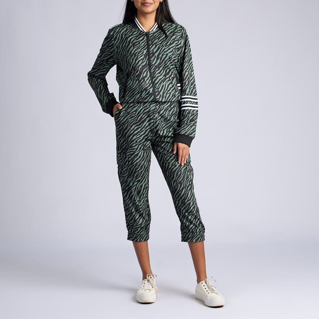 LADIES FATIGUE/BLACK PRINTED CARGO JOGGER