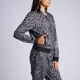 LADIES BLACK/GREY PRINTED LIGHTWEIGHT JACKET
