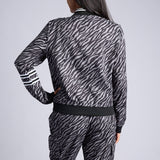 LADIES BLACK/GREY PRINTED LIGHTWEIGHT JACKET