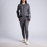 LADIES BLACK/GREY PRINTED LIGHTWEIGHT JACKET