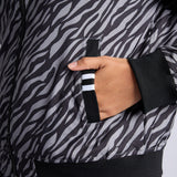 LADIES BLACK/GREY PRINTED LIGHTWEIGHT JACKET