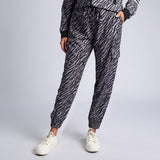 LADIES BLACK/GREY PRINTED CARGO JOGGER