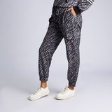 LADIES BLACK/GREY PRINTED CARGO JOGGER
