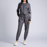 LADIES BLACK/GREY PRINTED CARGO JOGGER