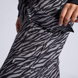 LADIES BLACK/GREY PRINTED CARGO JOGGER