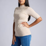LADIES STONE ROUND NECK 3/4 SLEEVE JERSEY