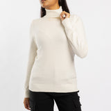 CONCEPT WINTER WHITE POLO NECK JERSEY