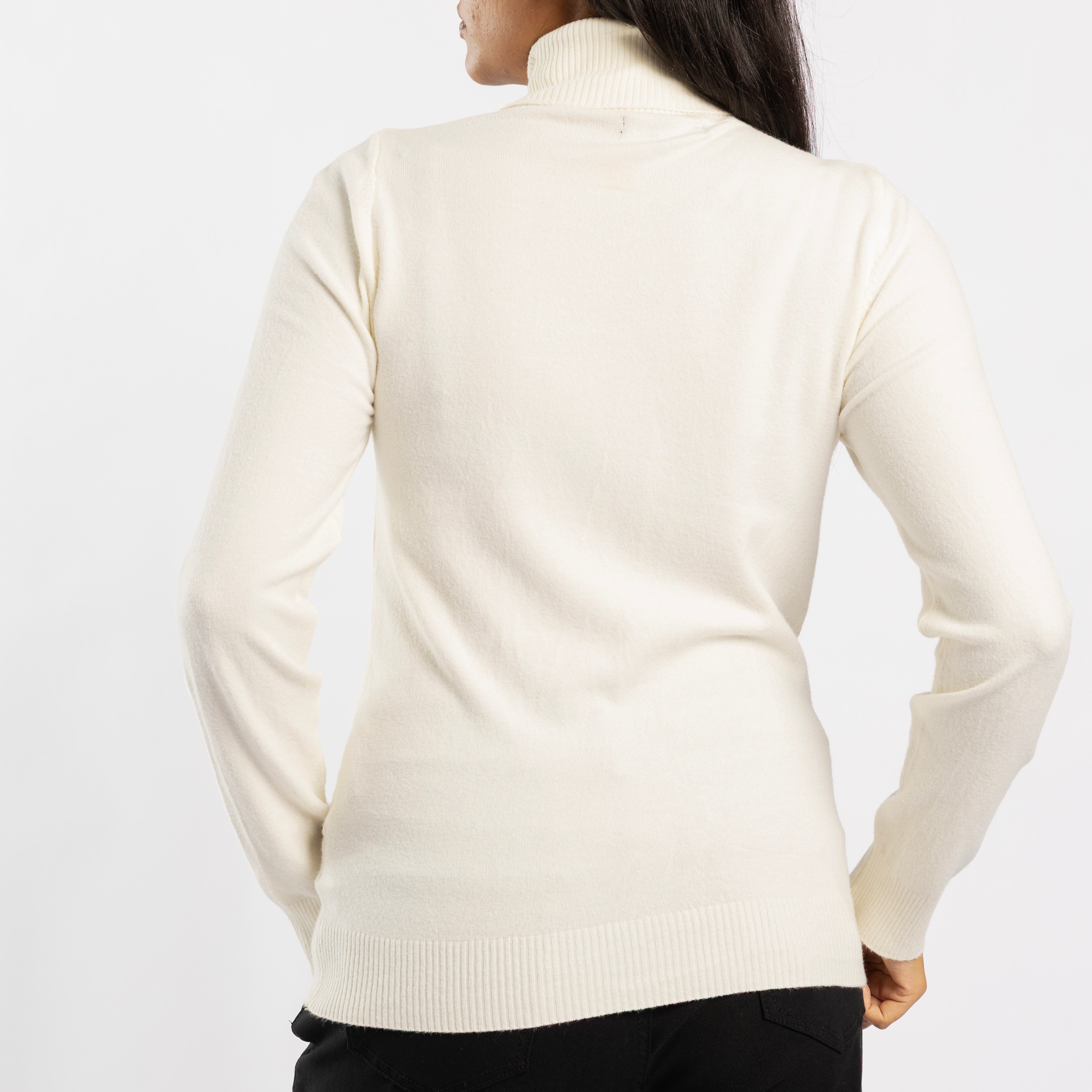 CONCEPT WINTER WHITE POLO NECK JERSEY