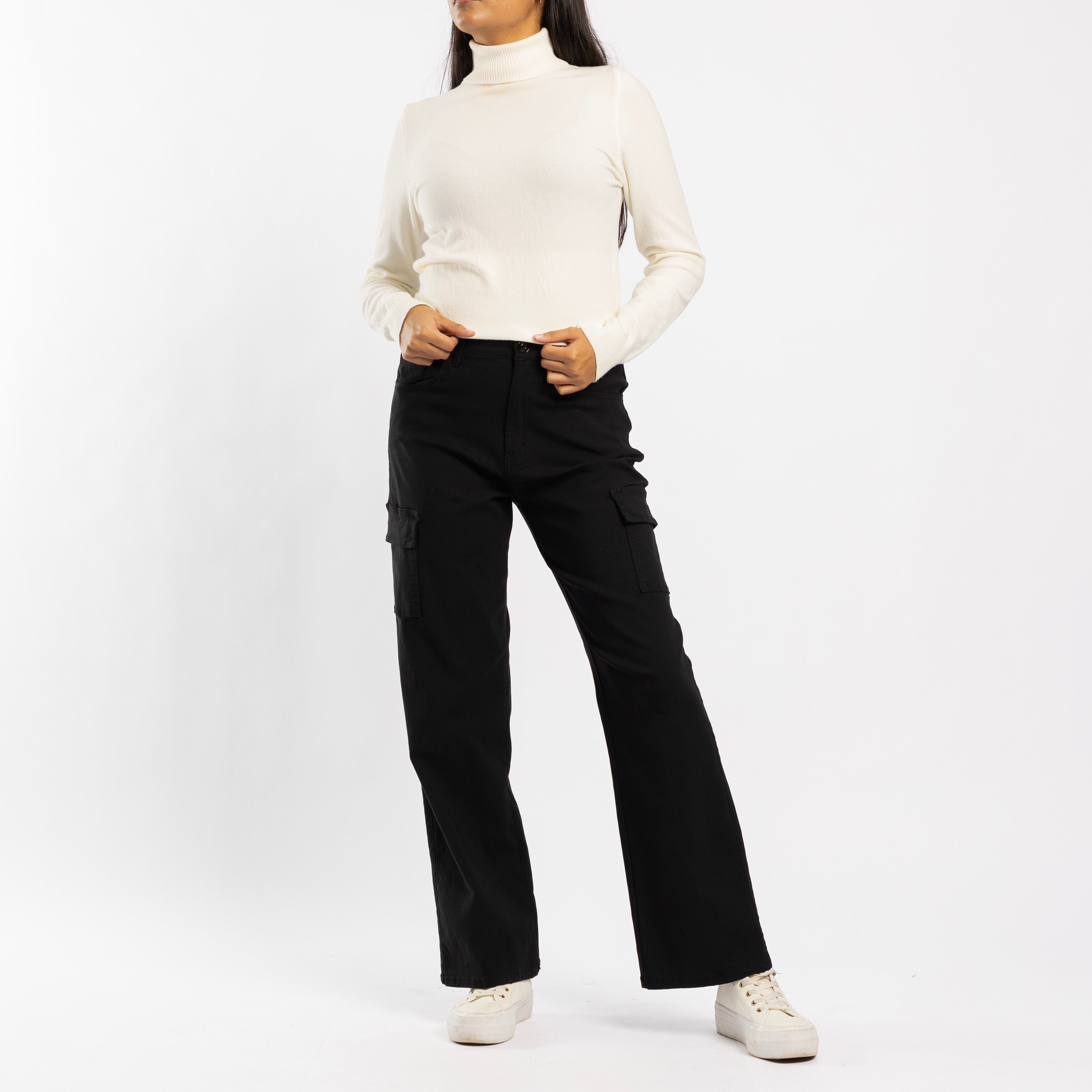 CONCEPT WINTER WHITE POLO NECK JERSEY
