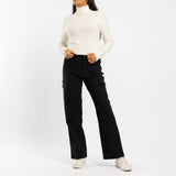 CONCEPT WINTER WHITE POLO NECK JERSEY