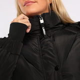 BLACK HOODED PUFFER JACKET
