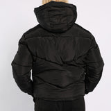 BLACK HOODED PUFFER JACKET