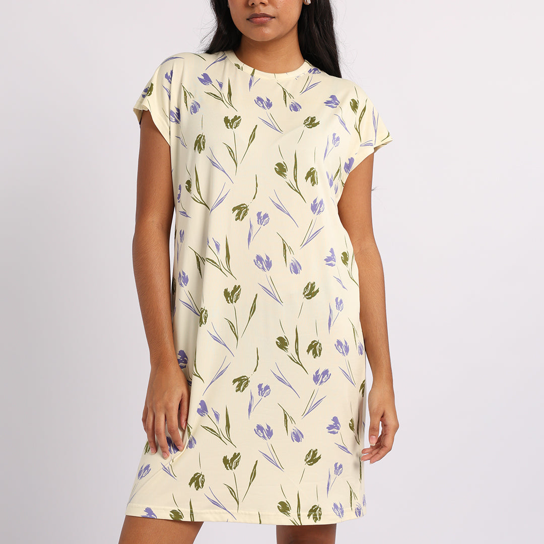 LADIES LQD BUTTERCUP TULIP PRINTED SLEEPSHIRT