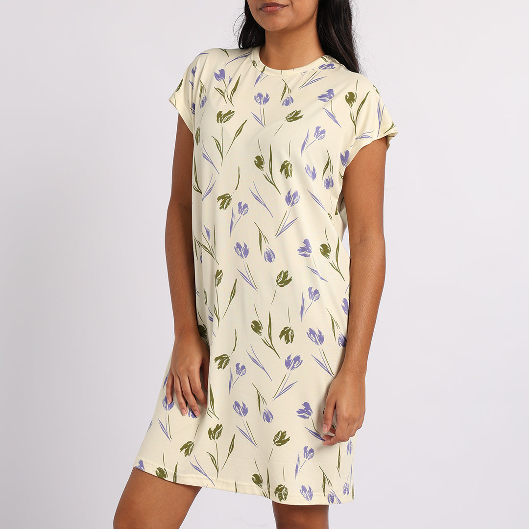 LADIES LQD BUTTERCUP TULIP PRINTED SLEEPSHIRT