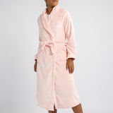 PLAIN PINK CORAL FLEECE GOWN