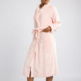 PLAIN PINK CORAL FLEECE GOWN