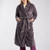 LADIES LQD GRAPE JACQAURD FLEECE GOWN