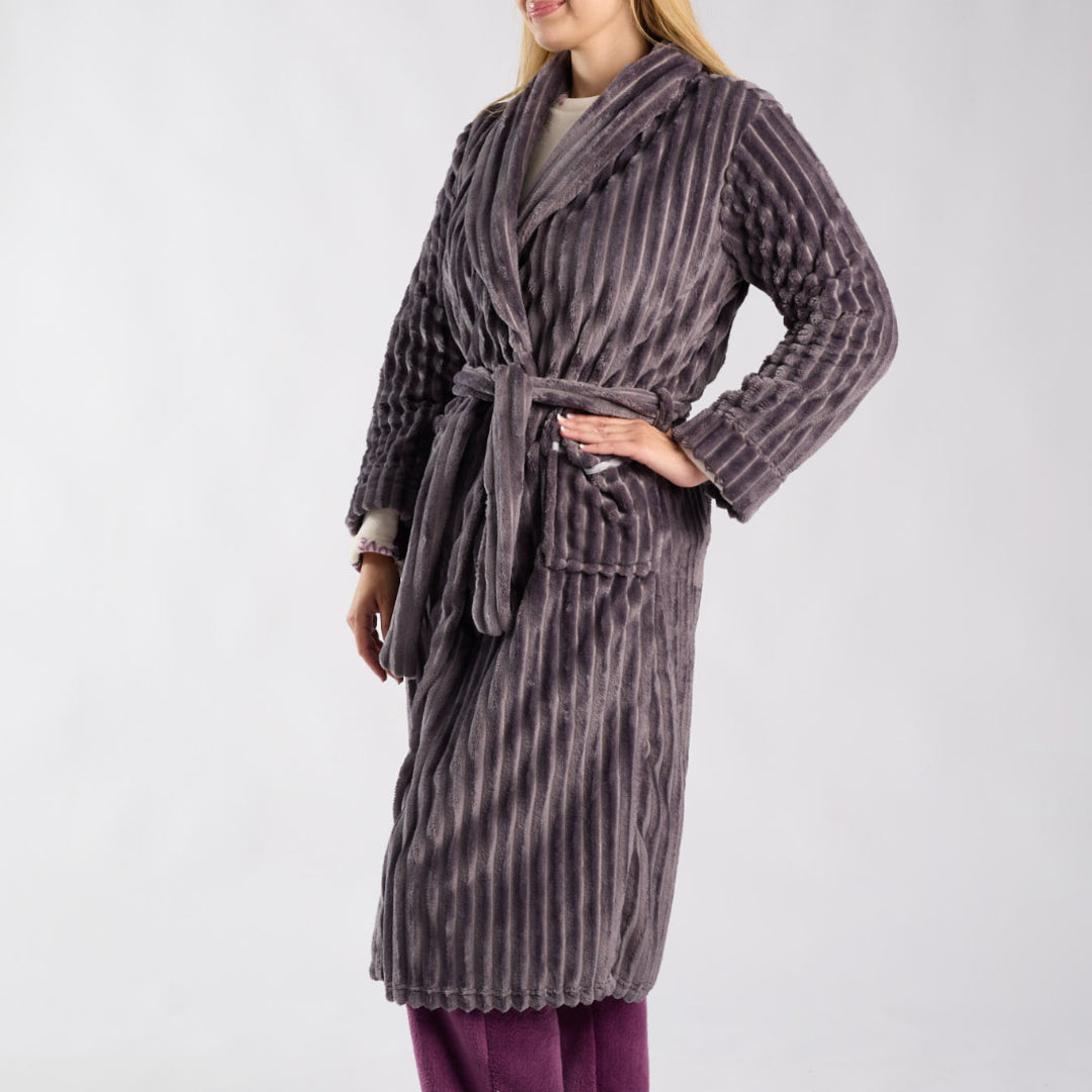 LADIES LQD GRAPE JACQAURD FLEECE GOWN