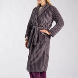 LADIES LQD GRAPE JACQAURD FLEECE GOWN