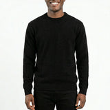 BLACK ROUND-NECK CHENILLE JERSEY