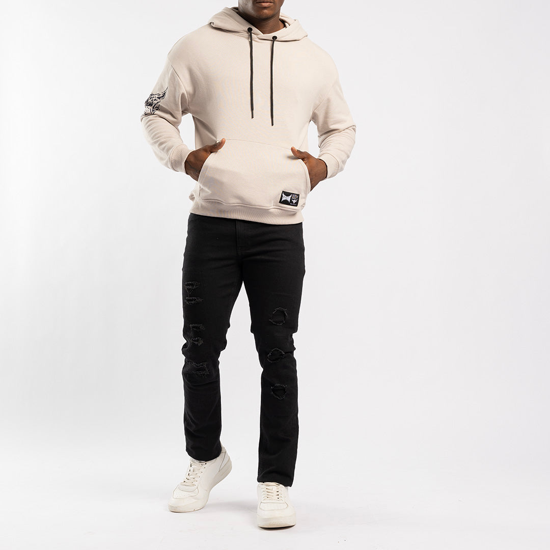 CHARCOAL ROUND-NECK CHENILLE JERSEY