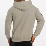 STONE UNBRUSHED HOODED SWEATER WITH SLEEVE PRINT