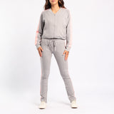 GREY JACKET WITH PINK SLEEVES