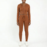 LONG SLEEVE RIBBED HOODED JACKET